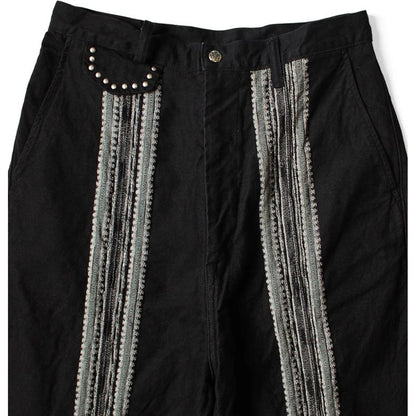 Kapital 12oz Arrow Pattern Jacquard Denim Nimes Pants