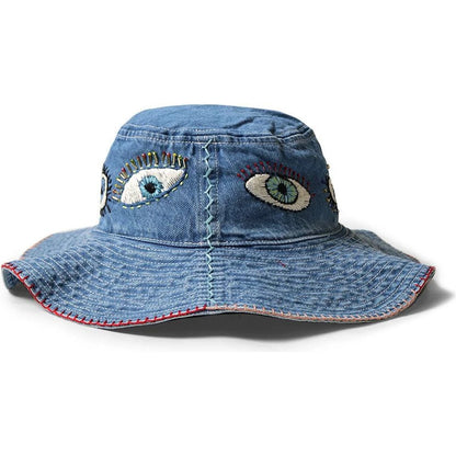 Kapital 12oz Denim Bucket Tulip Hat With Speakeasy Embroidery