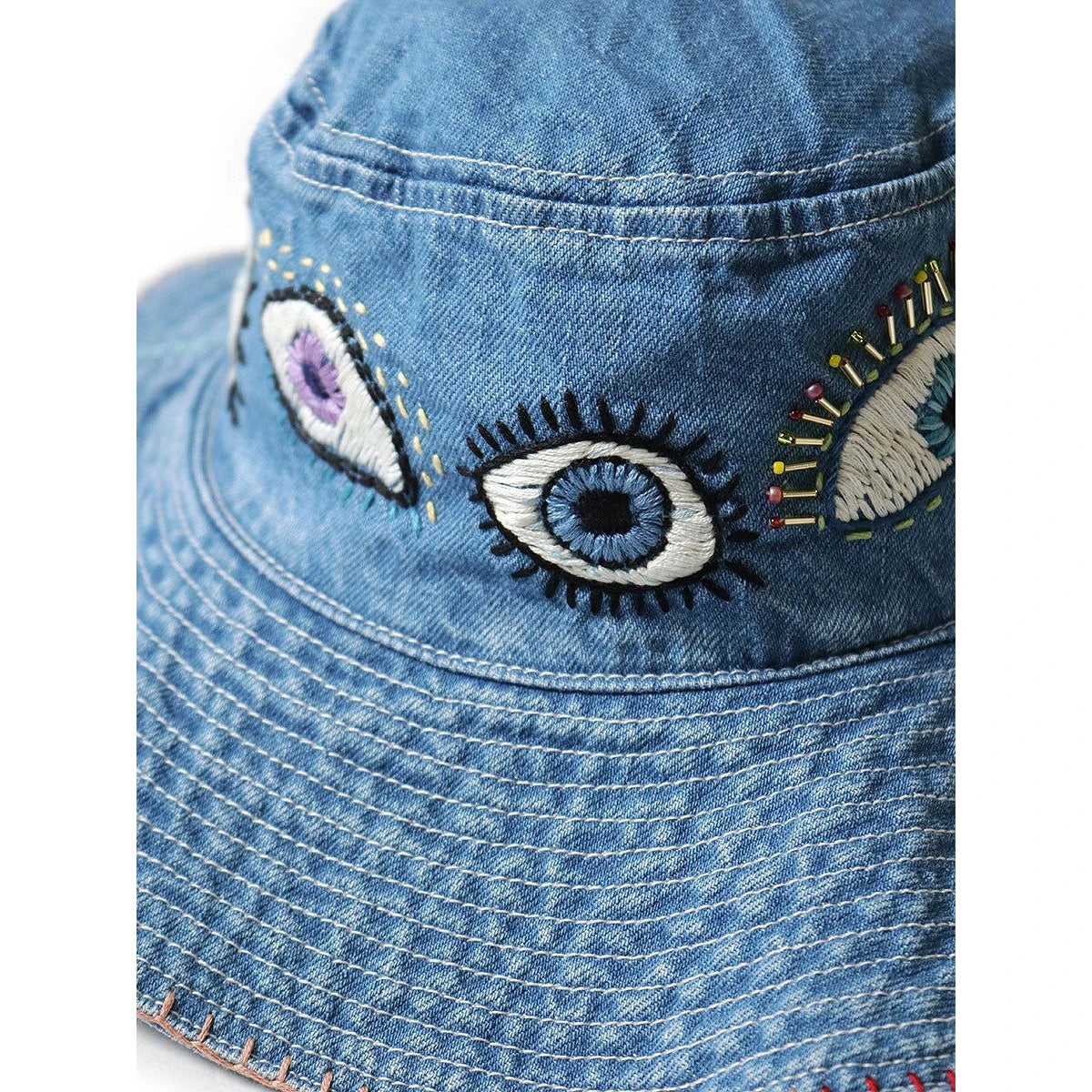 Kapital 12oz Denim Bucket Tulip Hat With Speakeasy Embroidery