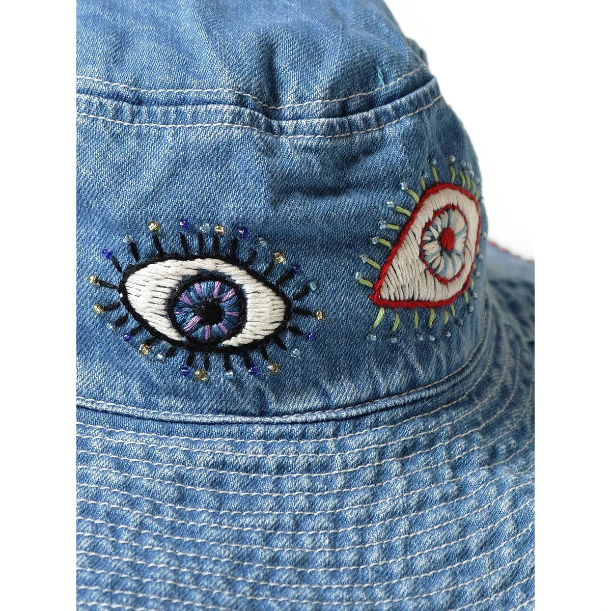 Kapital 12oz Denim Bucket Tulip Hat With Speakeasy Embroidery