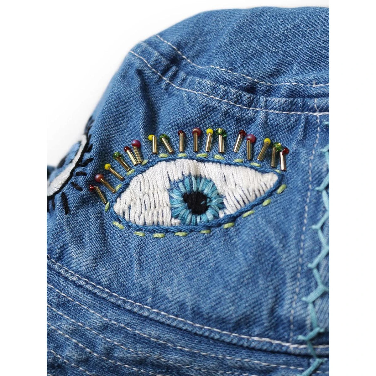 Kapital 12oz Denim Bucket Tulip Hat With Speakeasy Embroidery