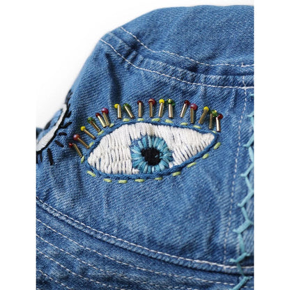 Kapital 12oz Denim Bucket Tulip Hat With Speakeasy Embroidery