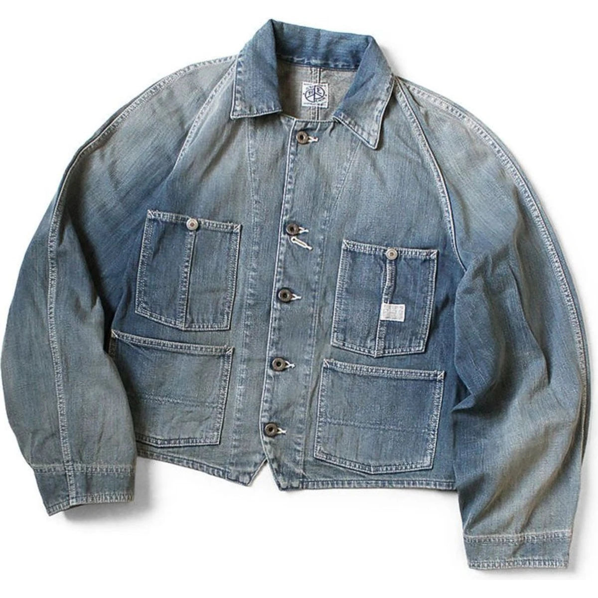 Kapital 12oz Denim Cropped Winday Chair Jacket (Short Coverall Kapital 12oz Denim Cropped Winday Chair Jacket (Short Coverall