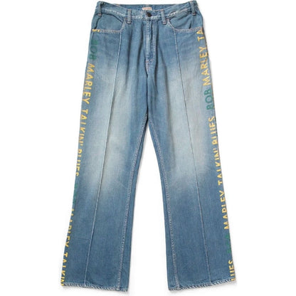 Kapital 12oz Denim Marley Talkin Blues Bootcut Pants Light Wash