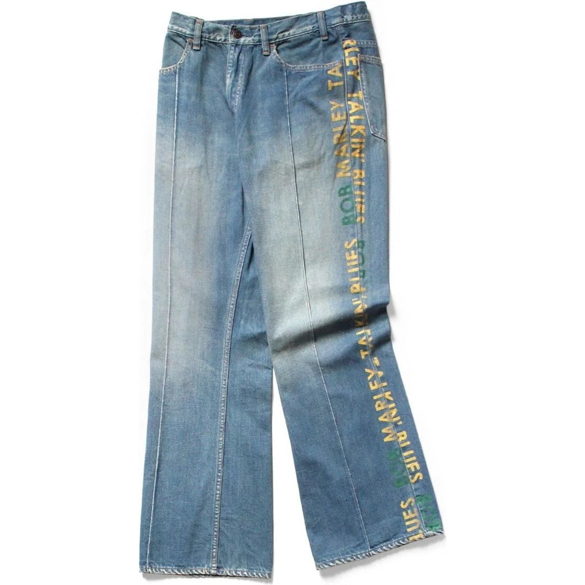 Kapital 12oz Denim Marley Talkin Blues Bootcut Pants Light Wash