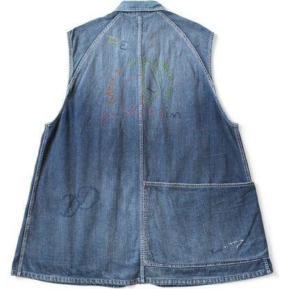 Kapital 12oz Denim Sleeveless Gilet Coverall (Memorial Embroidery Model)