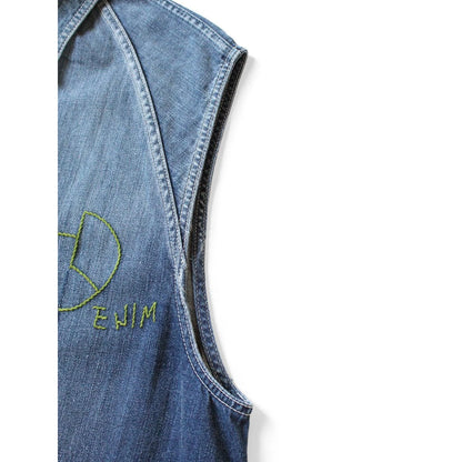 Kapital 12oz Denim Sleeveless Gilet Coverall (Memorial Embroidery Model)