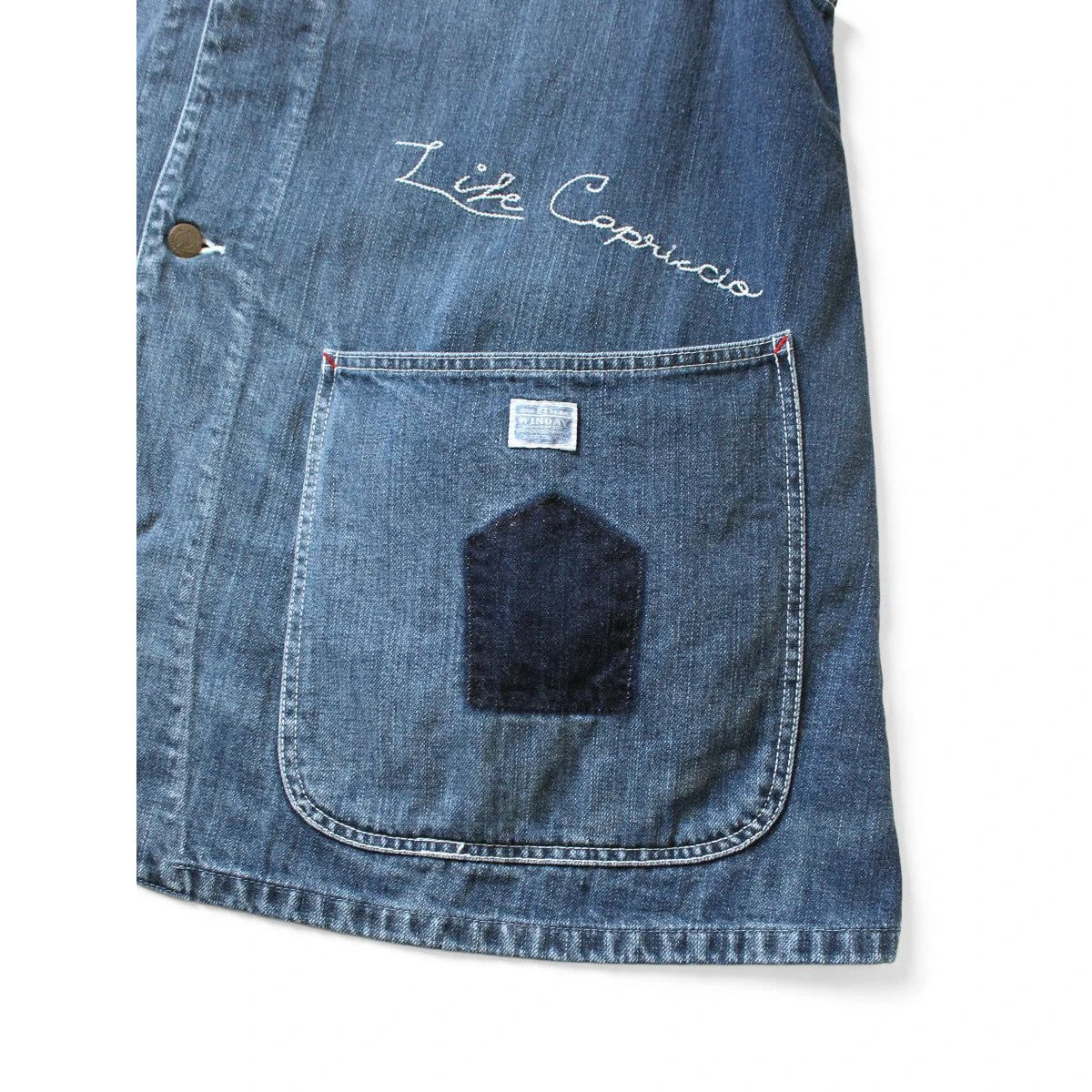 Kapital 12oz Denim Sleeveless Gilet Coverall (Memorial Embroidery Model)