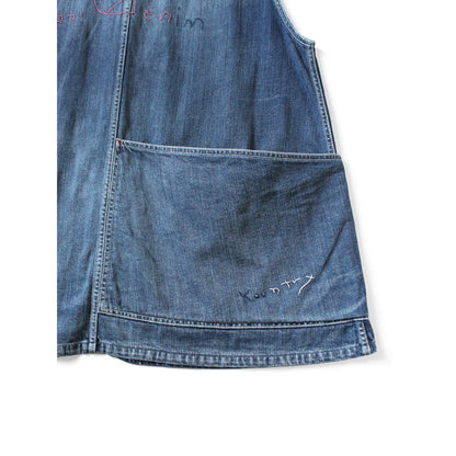 Kapital 12oz Denim Sleeveless Gilet Coverall (Memorial Embroidery Model)