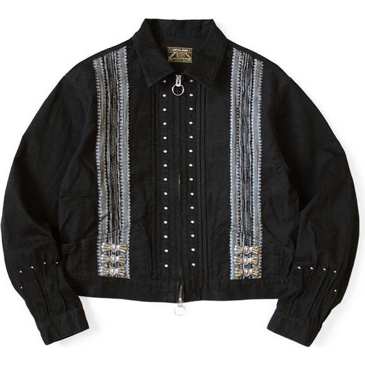 Kapital 12oz Yagasuri Jacquard Denim Drizzler Jacket