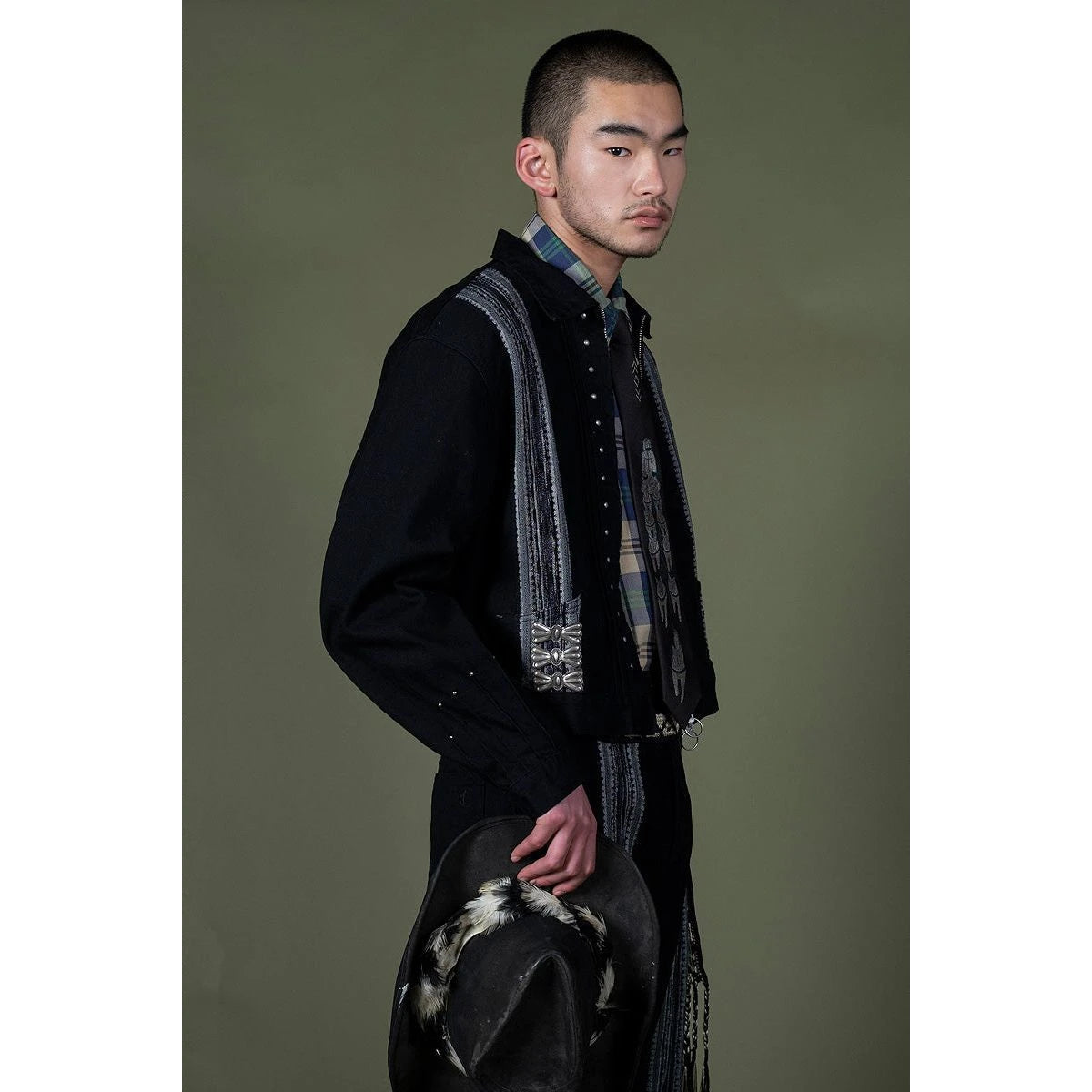 Kapital 12oz Yagasuri Jacquard Denim Drizzler Jacket