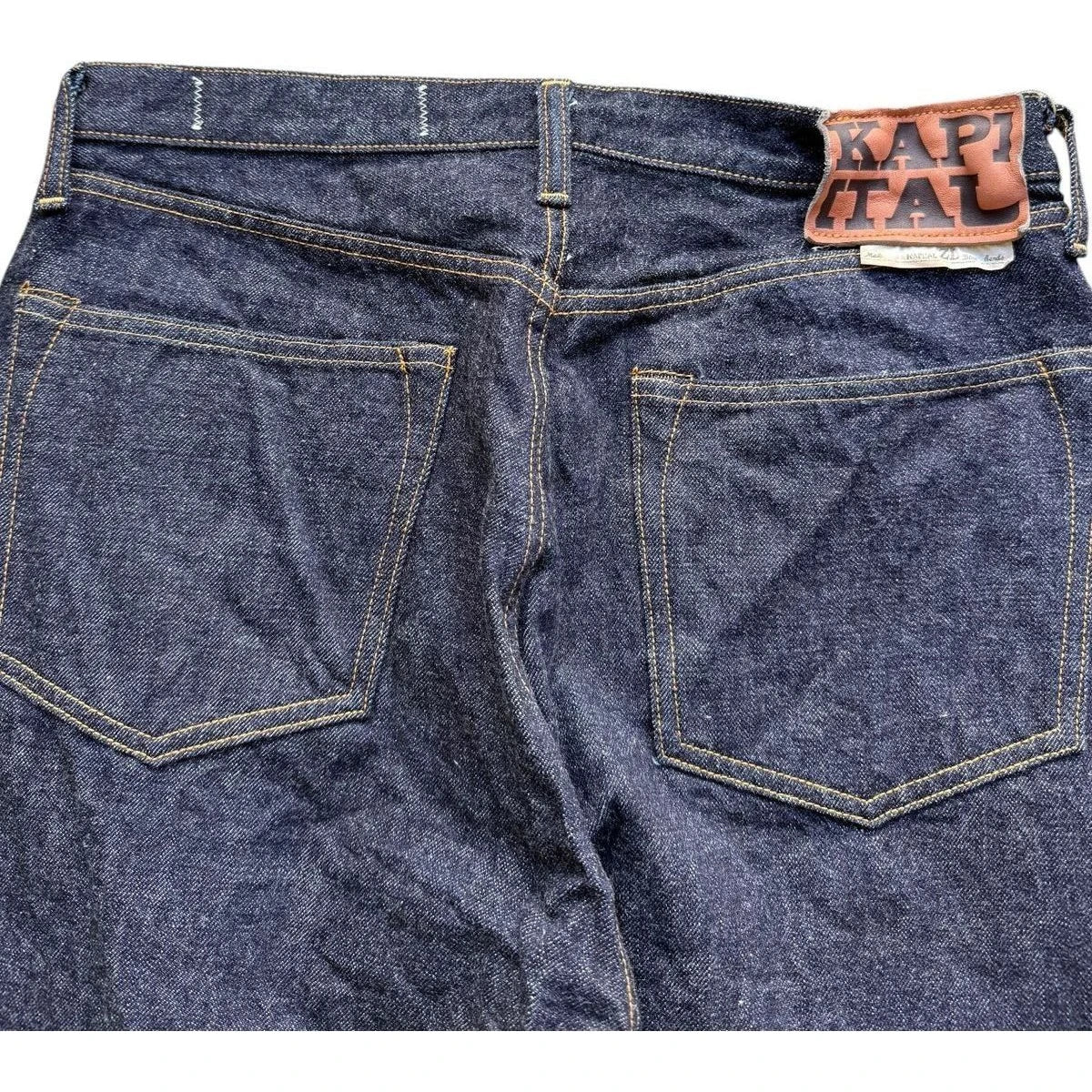 Kapital 13.5oz Zimbabwe Denim 5P Selvedge Wide Leg Monkey TH One Wash