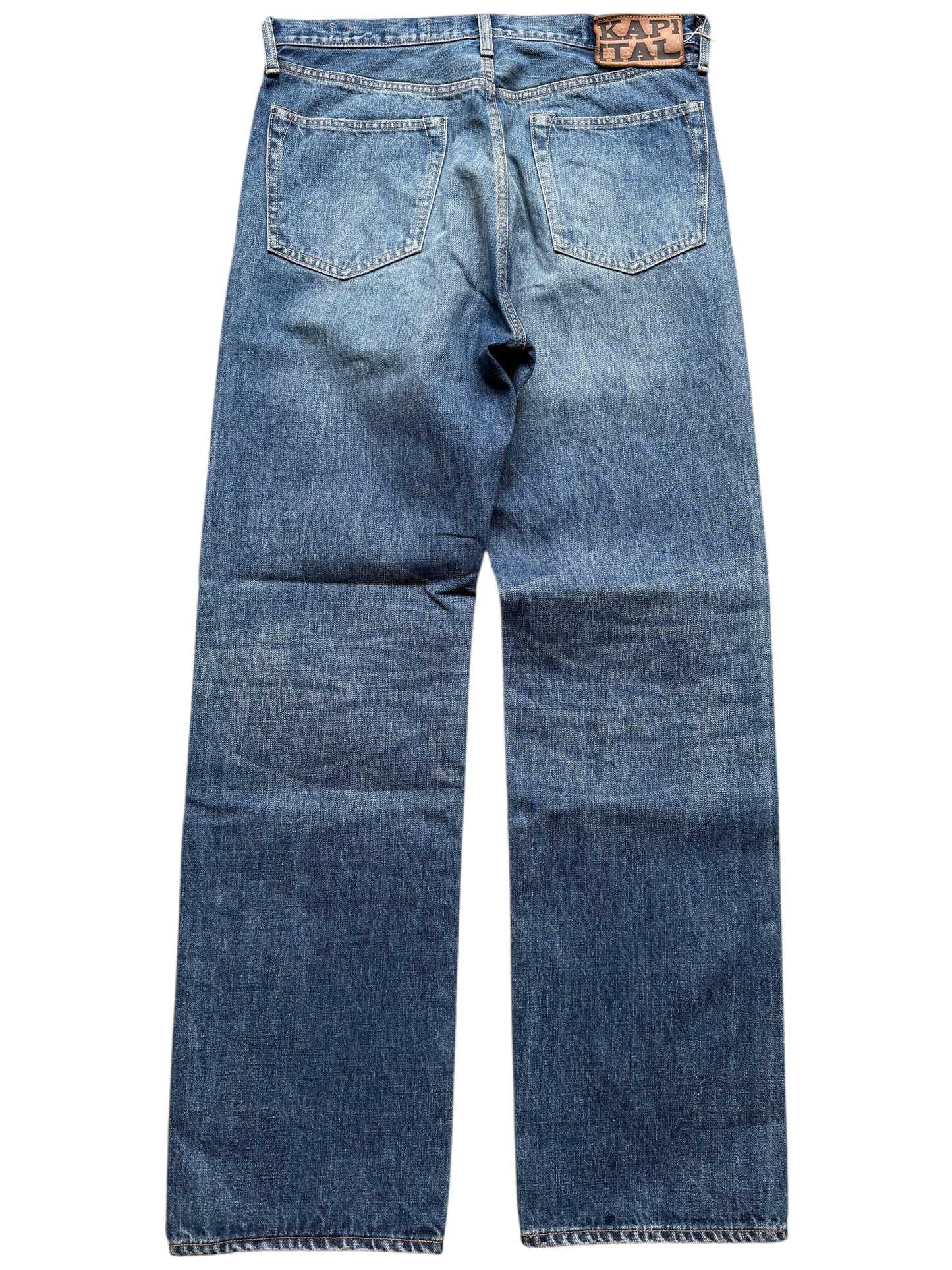 Kapital 13.5oz Zimbabwe Denim 5P Selvedge Wide Leg Monkey TH (Zip Fly)