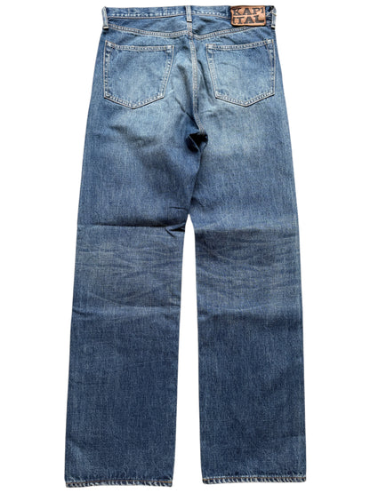 Kapital 13.5oz Zimbabwe Denim 5P Selvedge Wide Leg Monkey TH (Zip Fly)