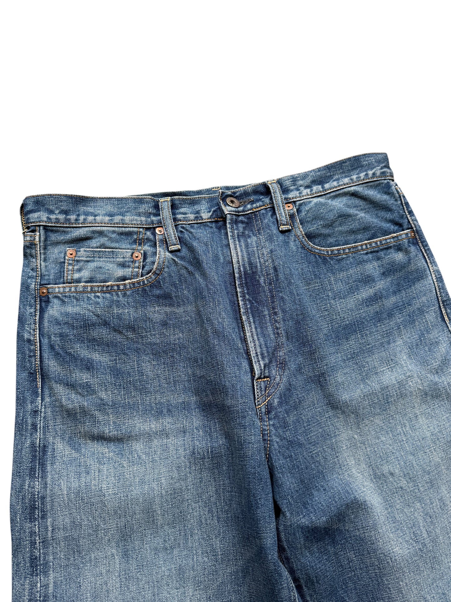 Kapital 13.5oz Zimbabwe Denim 5P Selvedge Wide Leg Monkey TH (Zip Fly)