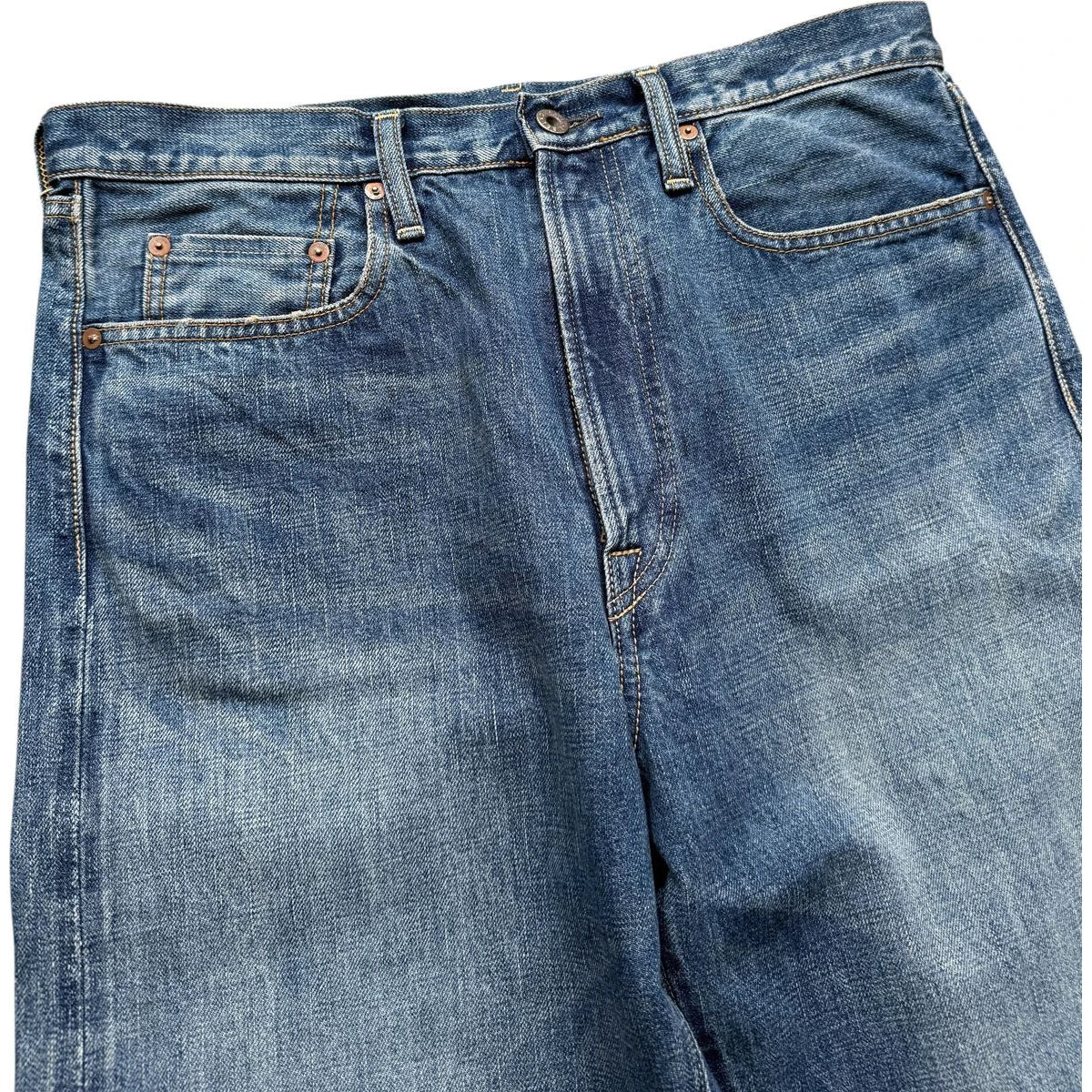 Kapital 13.5oz Zimbabwe Denim 5P Selvedge Wide Leg Monkey TH (Zip Fly)
