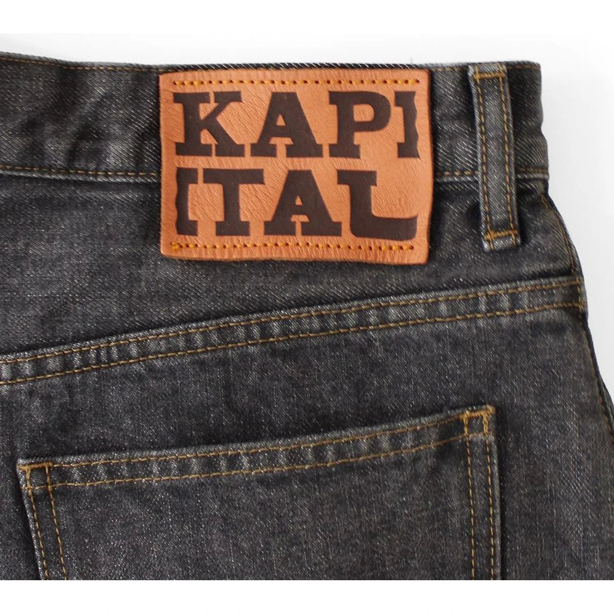 Kapital 14oz Black Denim 5 Pocket Jorts