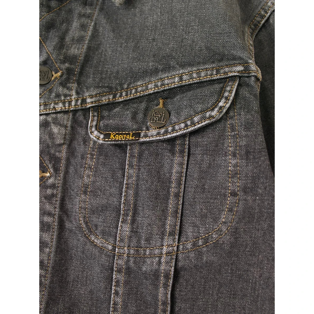 Kapital 14oz Black Denim Westerner Regular (Processed)