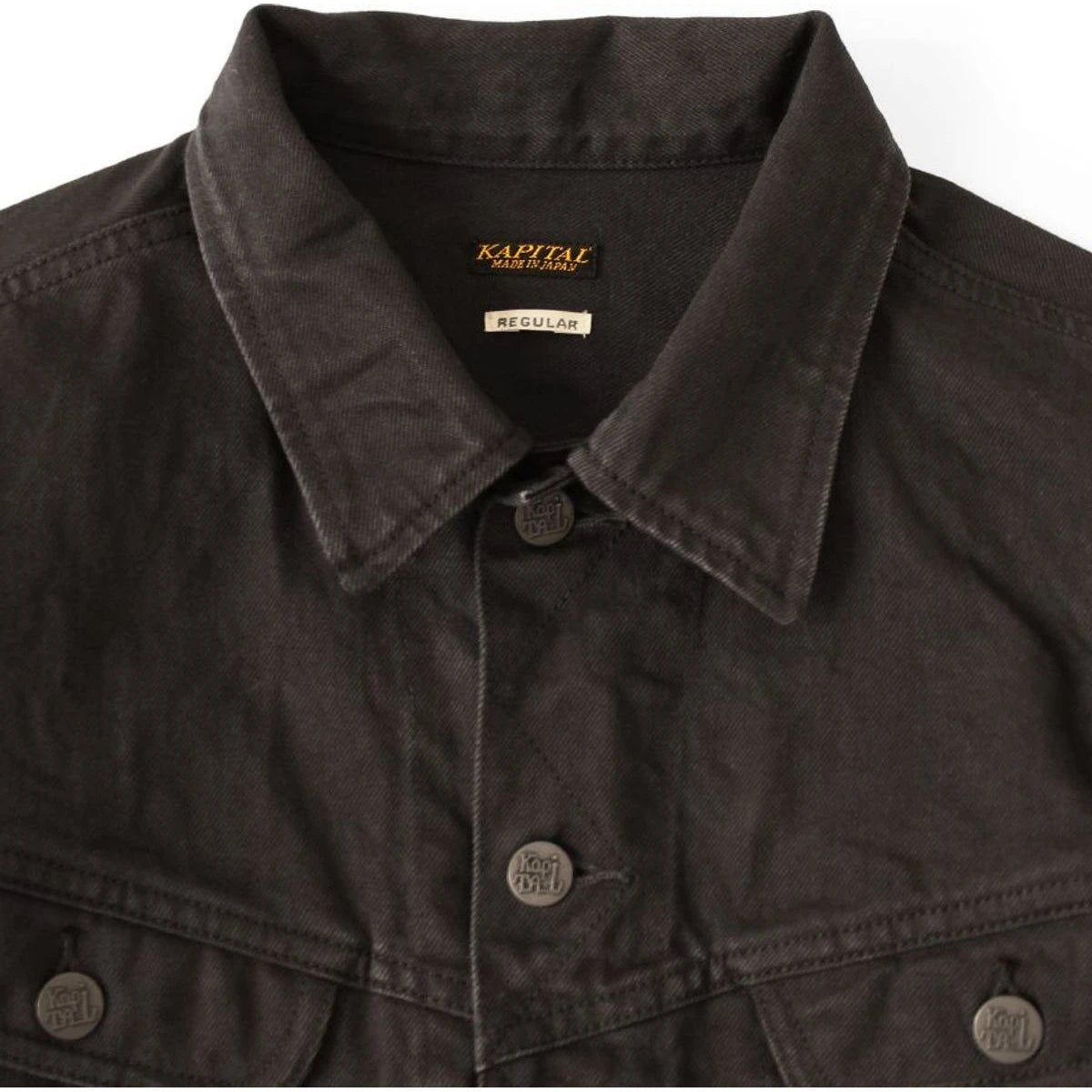 Kapital 14 Oz Black X Black Denim Westerner Jacket (Regular)