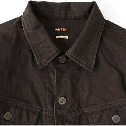 Kapital 14 Oz Black X Black Denim Westerner Jacket (Regular)