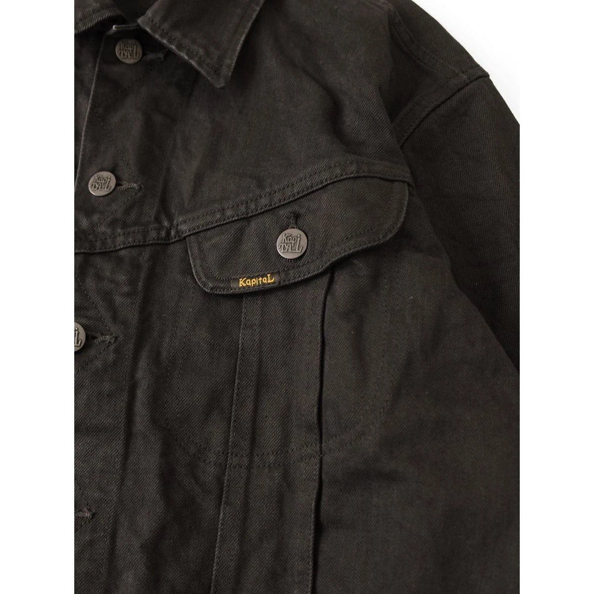 Kapital 14 Oz Black X Black Denim Westerner Jacket (Regular)