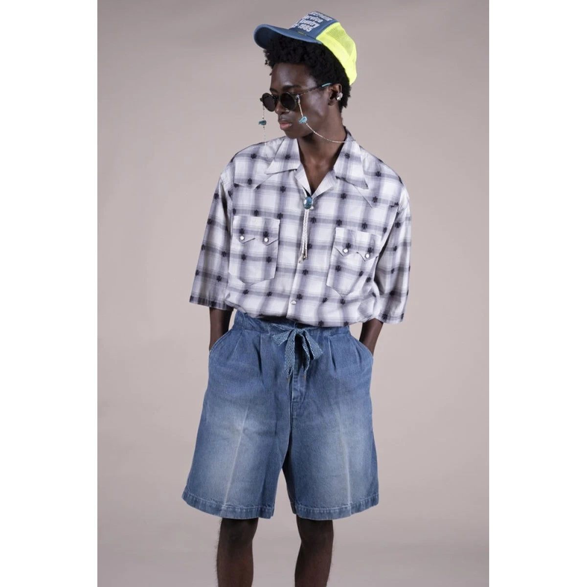 Kapital 14oz Denim Easy Fit Shorts (Center Pleated)