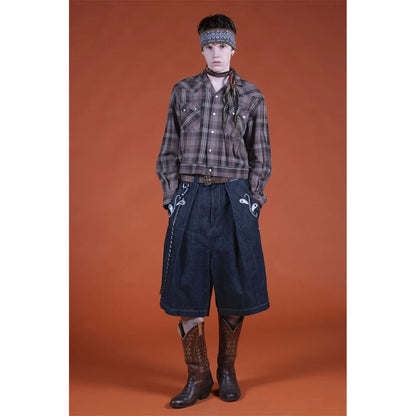 Kapital 14 Oz Denim Kome Kome Jorts (Shallow) Stud Remake