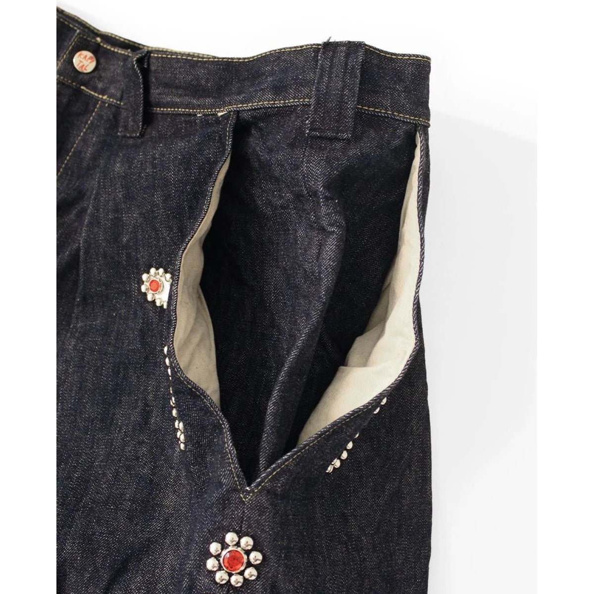 Kapital 14 Oz Denim Kome Kome Jorts (Shallow) Stud Remake