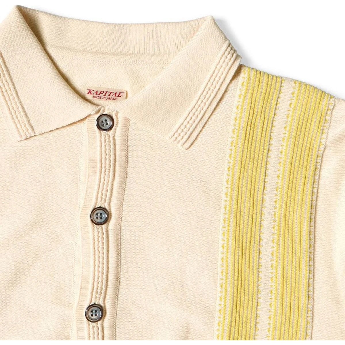 Kapital 14G Cotton Knit Oyster Aloha Polo