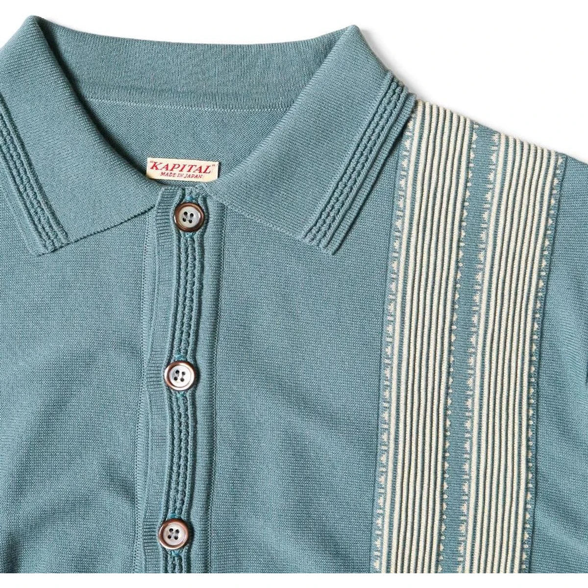 Kapital 14G Cotton Knit Oyster Aloha Polo