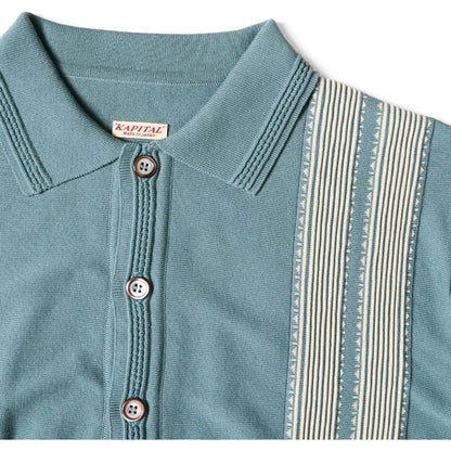 Kapital 14G Cotton Knit Oyster Aloha Polo
