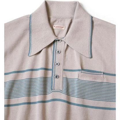 Kapital 14G Cotton Knit Striped Carol Polo