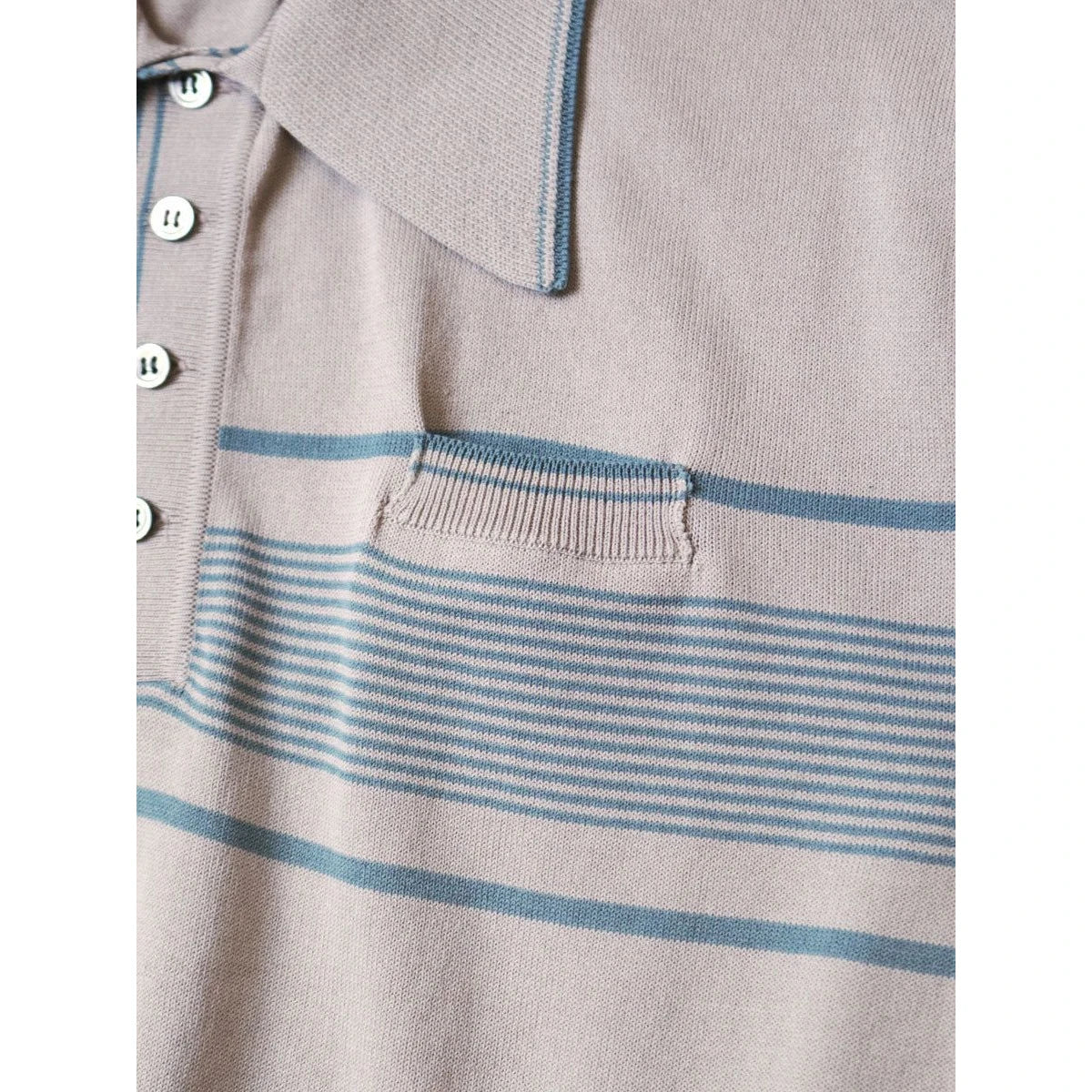 Kapital 14G Cotton Knit Striped Carol Polo