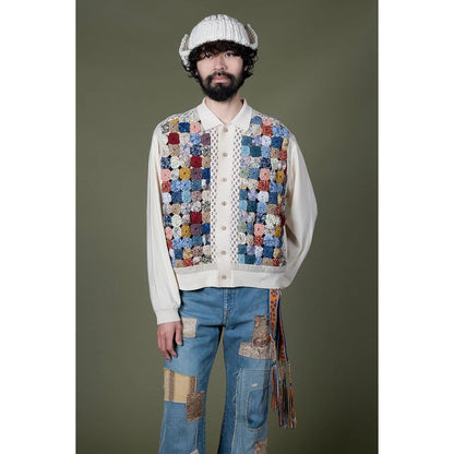 Kapital 14G Knit x Handcrafted Yo-Yo Quilt Jacket