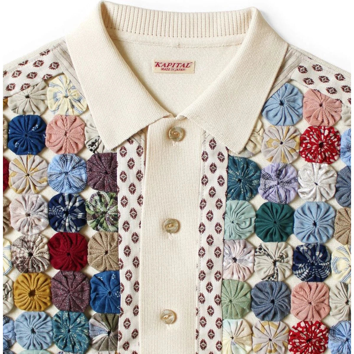 Kapital 14G Knit x Handcrafted Yo-Yo Quilt Jacket