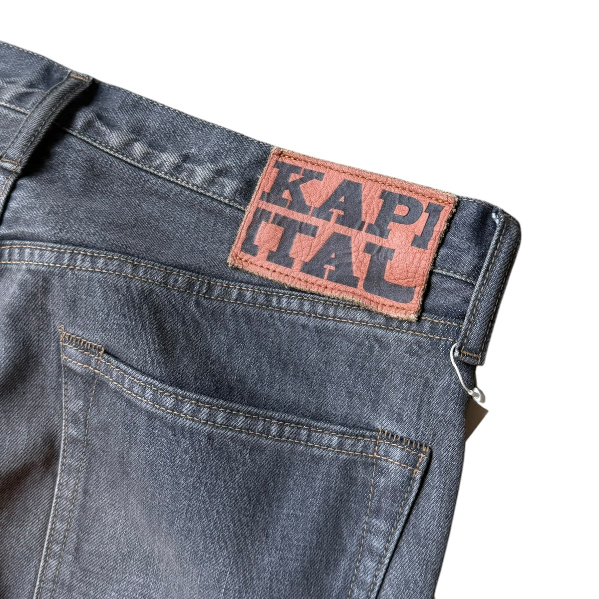 Kapital 14oz Black Denim 5-Pocket Monkey Cisco (Many Studs Remake)