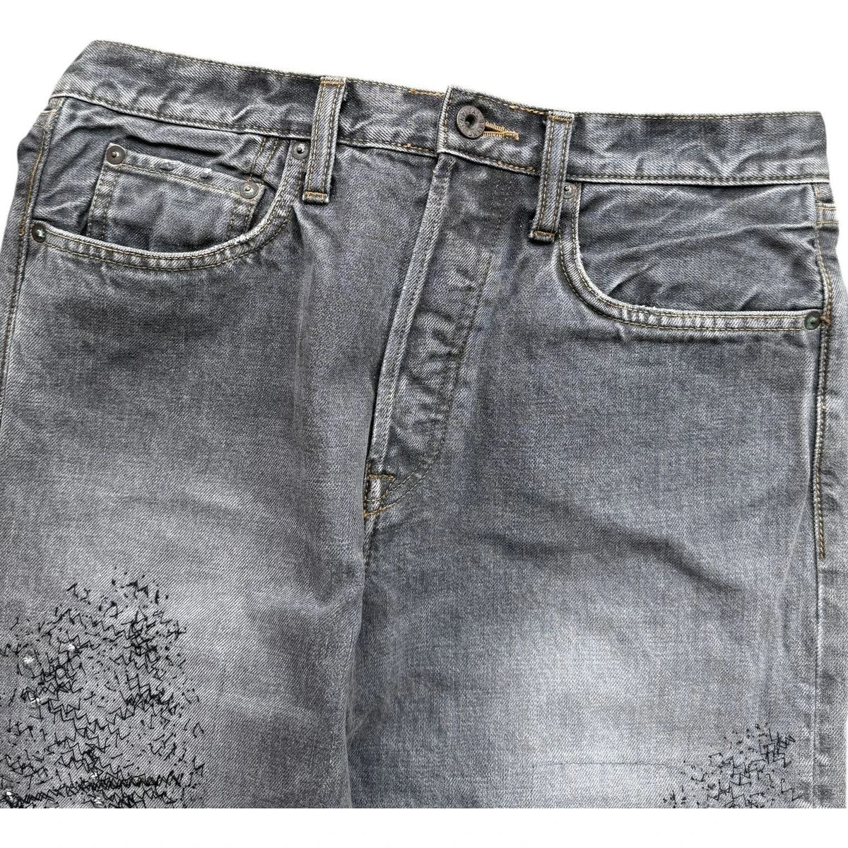 Kapital 14oz Black Denim 5P Monkey Cisco (3 Year Processing)