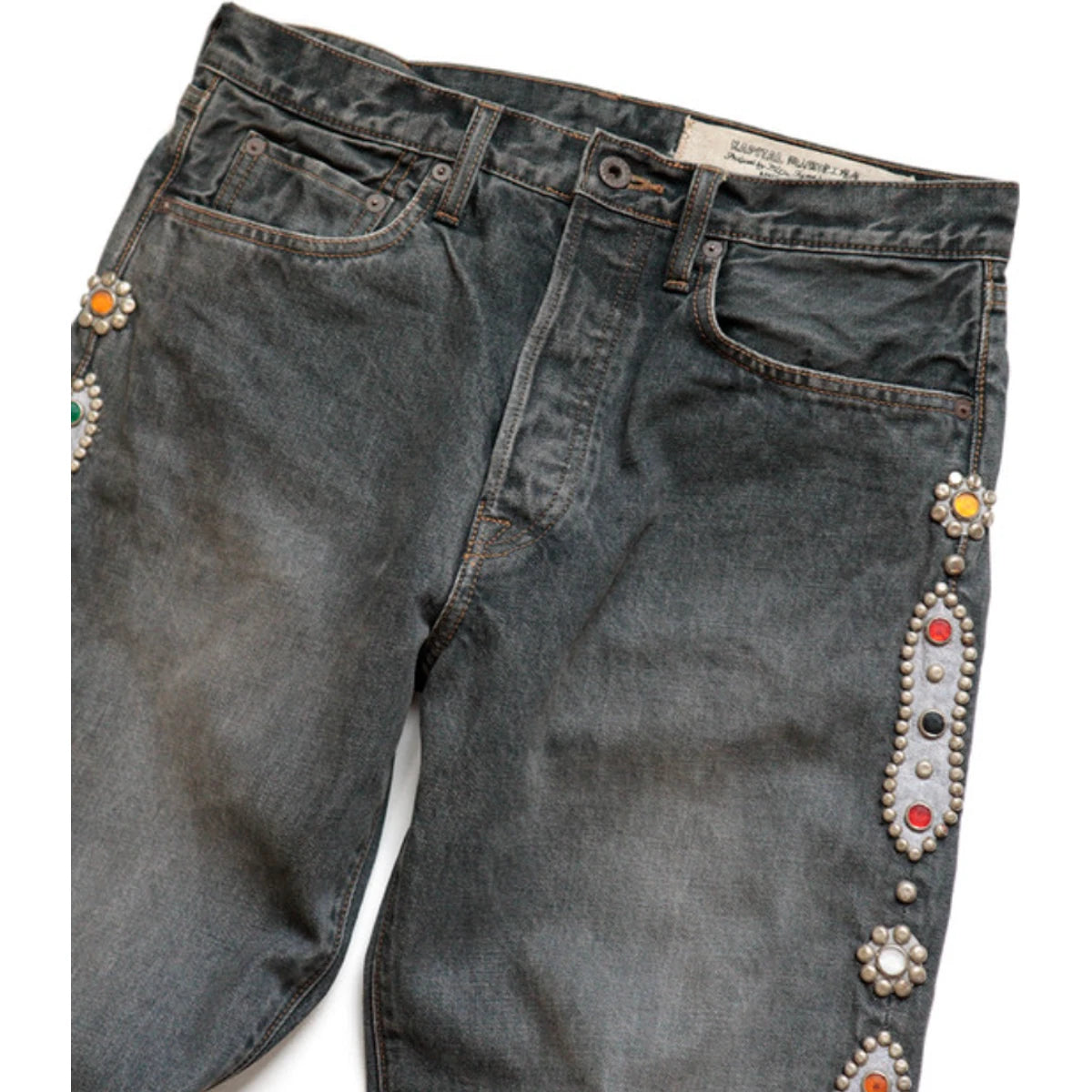 Kapital 14oz Black Denim 5P Monkey Cisco (Studs Remake)