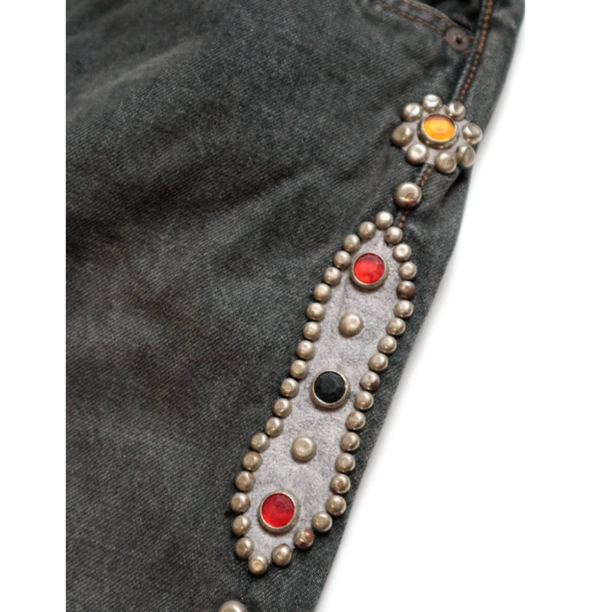 Kapital 14oz Black Denim 5P Monkey Cisco (Studs Remake)