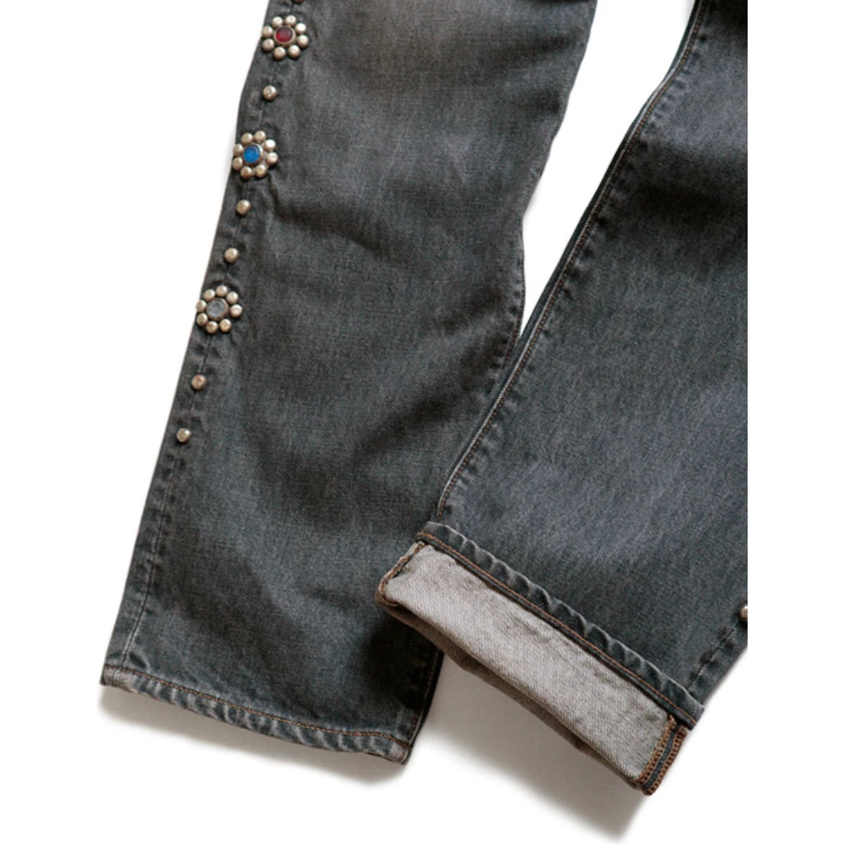 Kapital 14oz Black Denim 5P Monkey Cisco (Studs Remake)