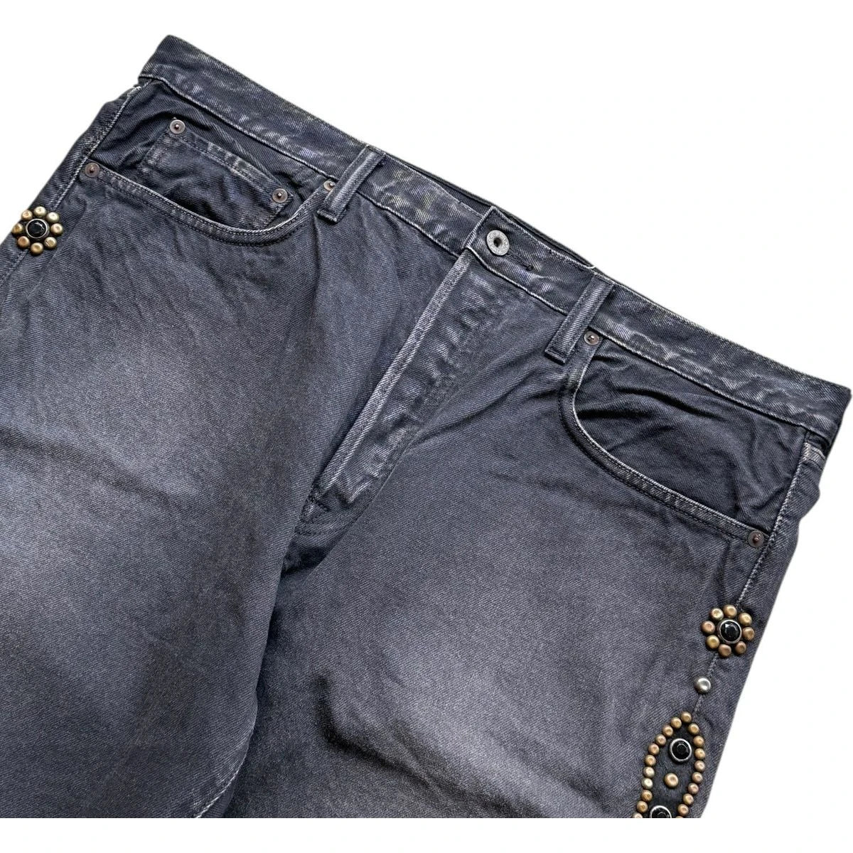 Kapital 14oz Black Denim 5P Monkey Cisco (Studs Remake) (Processed)