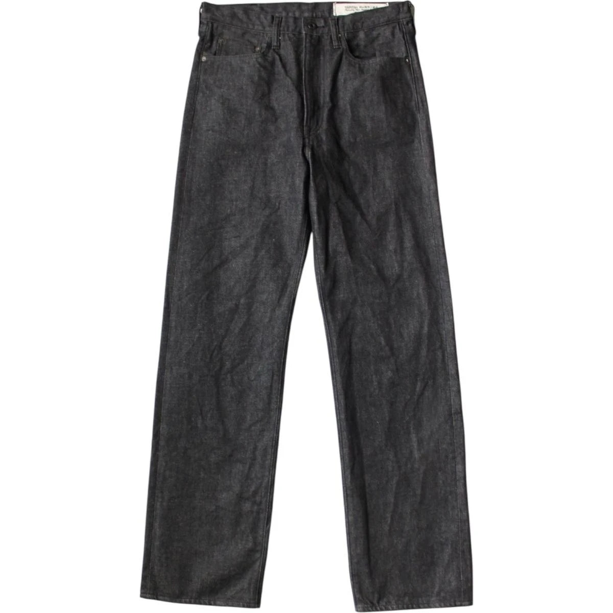 Kapital 14oz Black Denim 5P Wide Leg Monkey TH (Zip Fly)