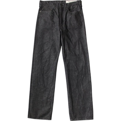 Kapital 14oz Black Denim 5P Wide Leg Monkey TH (Zip Fly)
