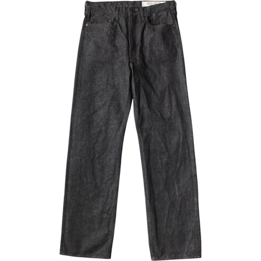 Kapital 14oz Black Denim 5P Wide Leg Monkey TH (Zip Fly)