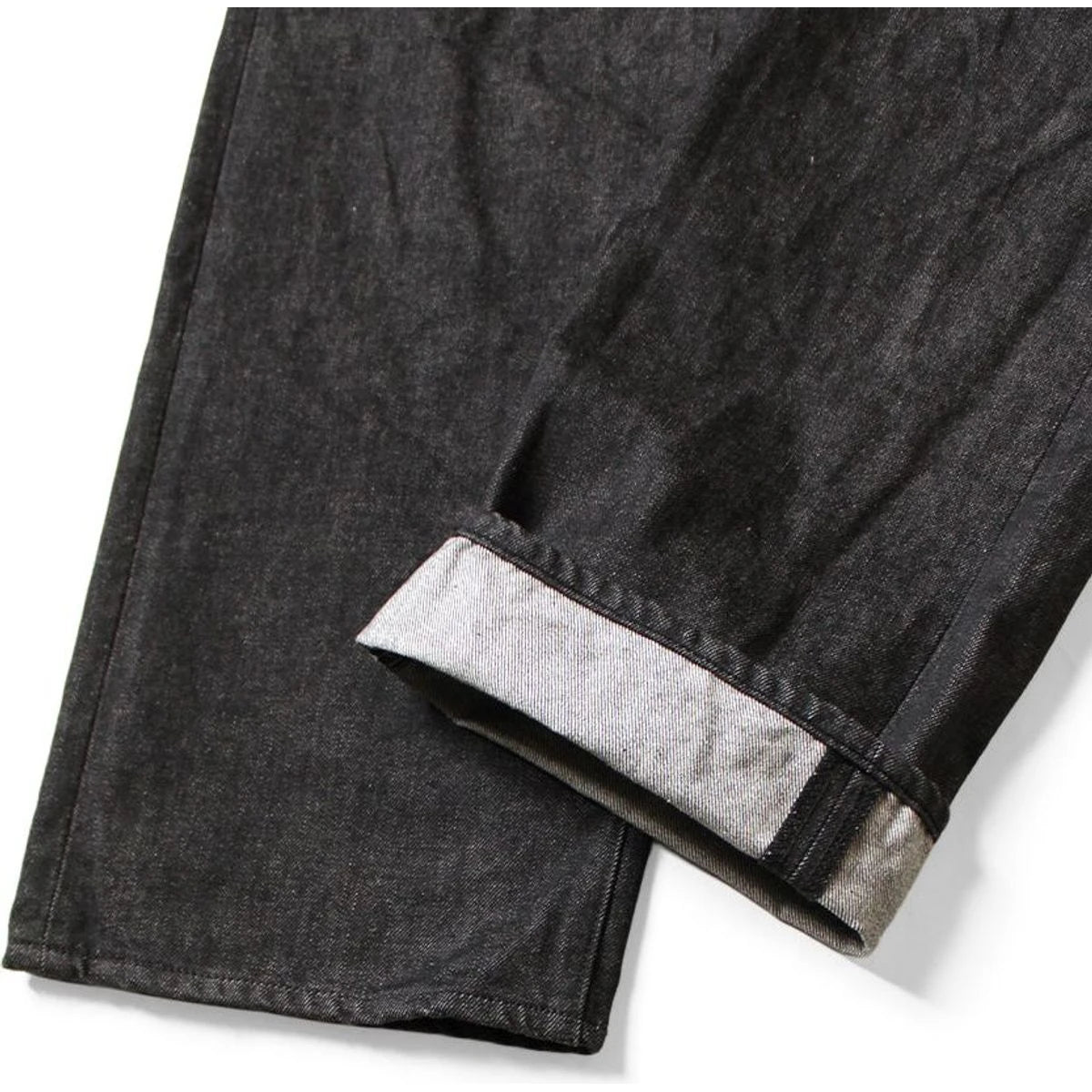 Kapital 14oz Black Denim 5P Wide Leg Monkey TH (Zip Fly)