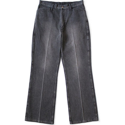 Kapital 14oz Black x Black Denim 5P Frisko (Center Pleats)