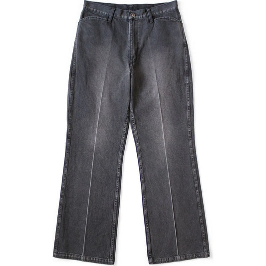 Kapital 14oz Black x Black Denim 5P Frisko (Center Pleats)