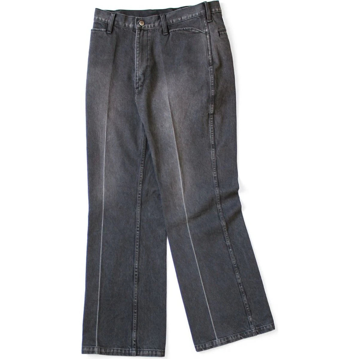 Kapital 14oz Black x Black Denim 5P Frisko (Center Pleats)