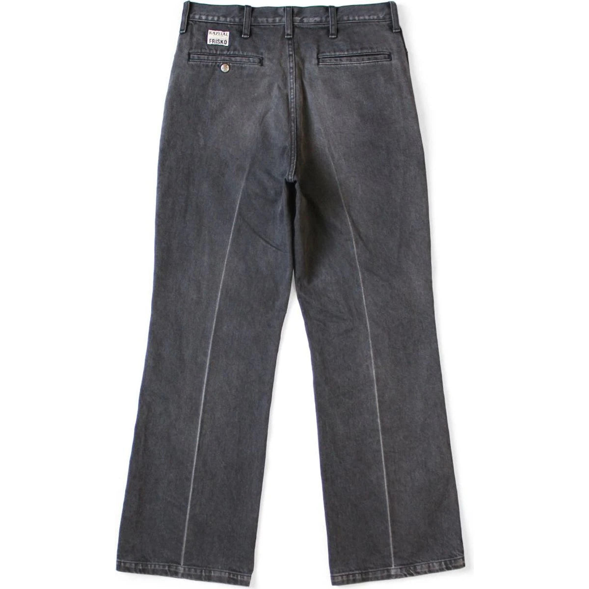 Kapital 14oz Black x Black Denim 5P Frisko (Center Pleats)