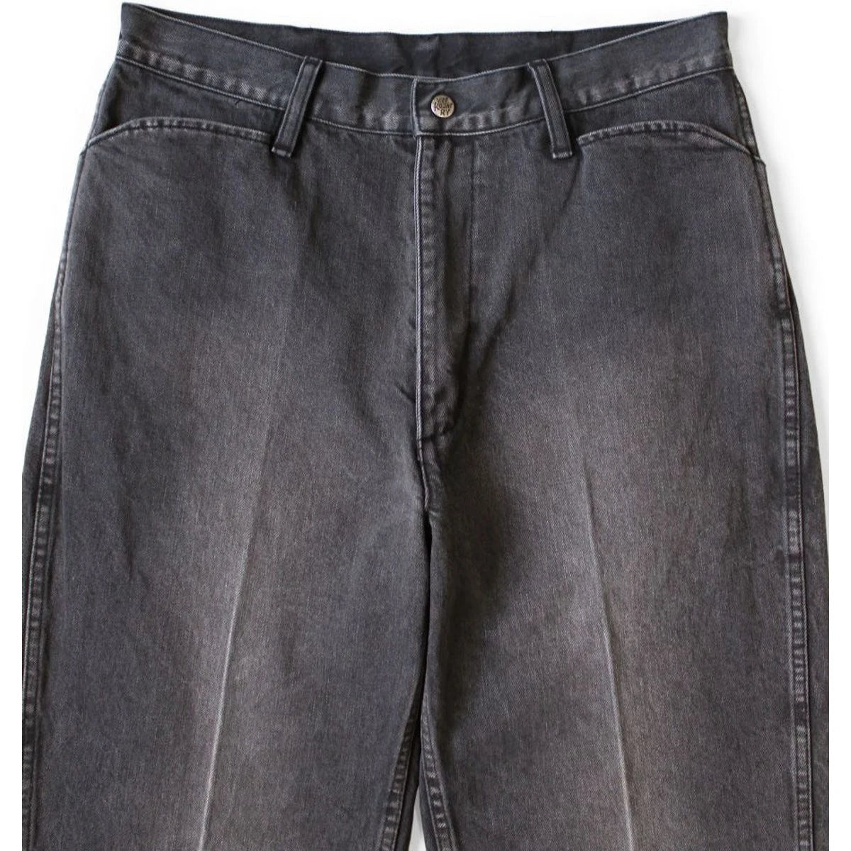 Kapital 14oz Black x Black Denim 5P Frisko (Center Pleats)